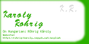 karoly rohrig business card